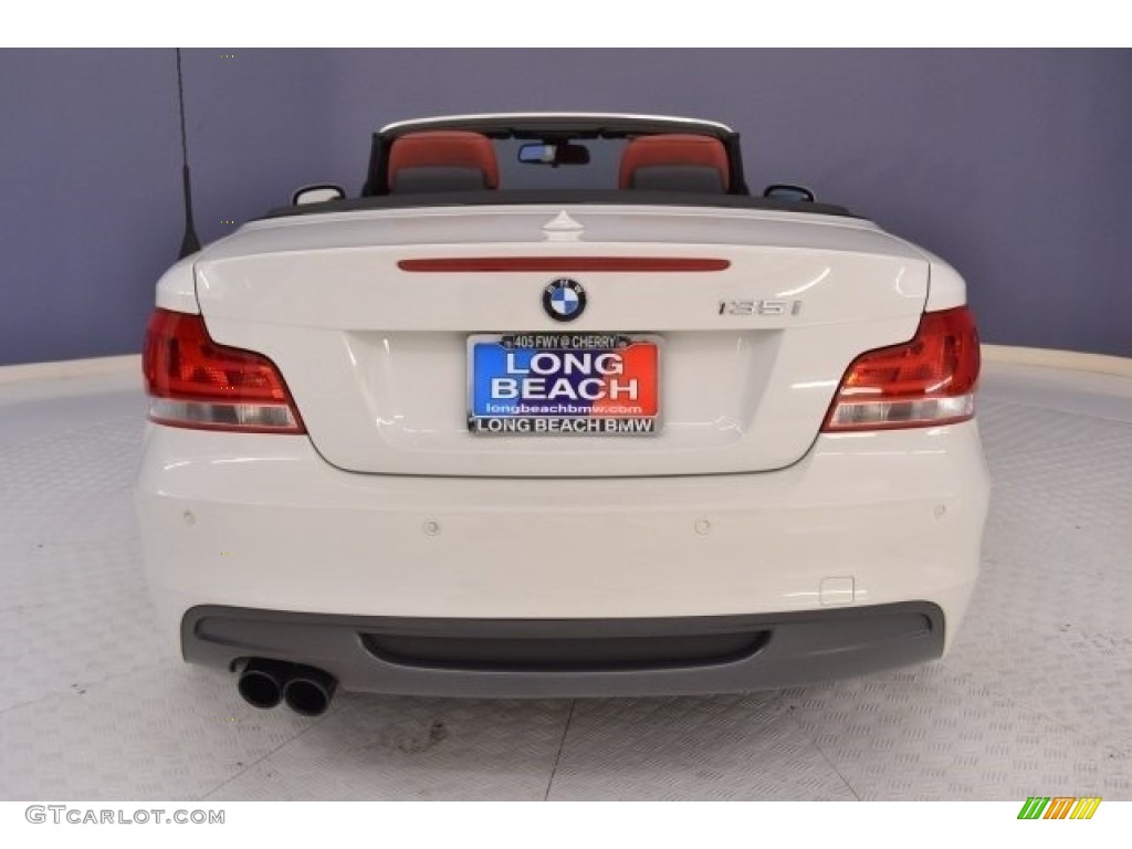 2013 1 Series 135i Convertible - Alpine White / Coral Red photo #6
