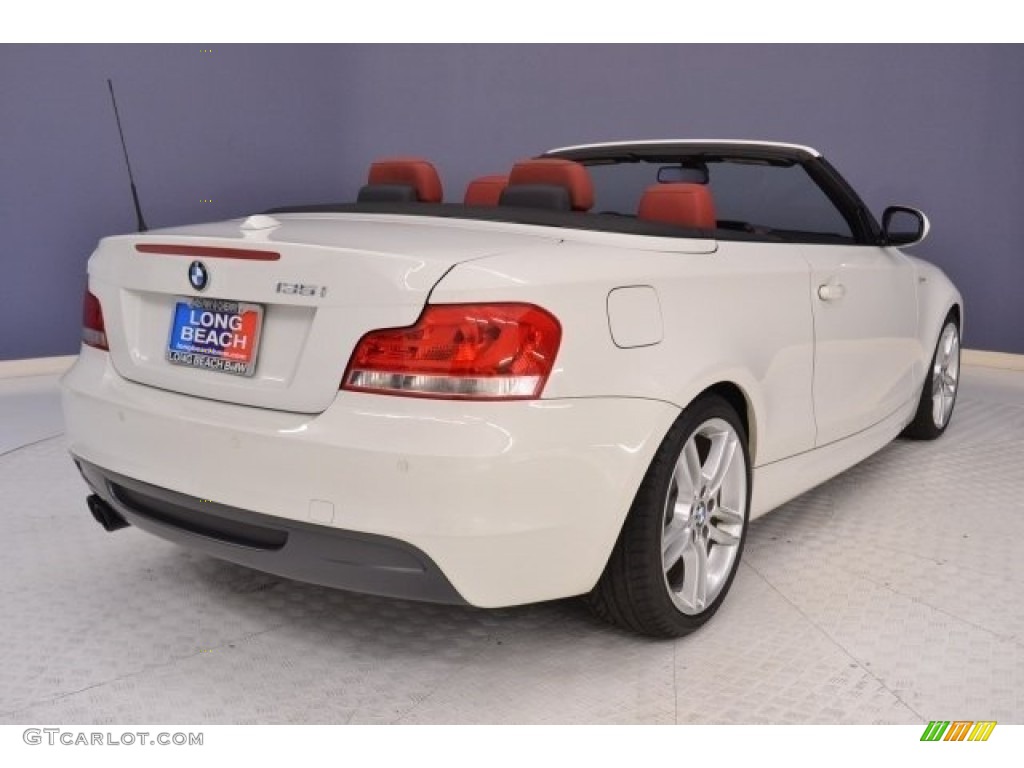 2013 1 Series 135i Convertible - Alpine White / Coral Red photo #7