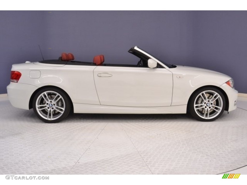 2013 1 Series 135i Convertible - Alpine White / Coral Red photo #8