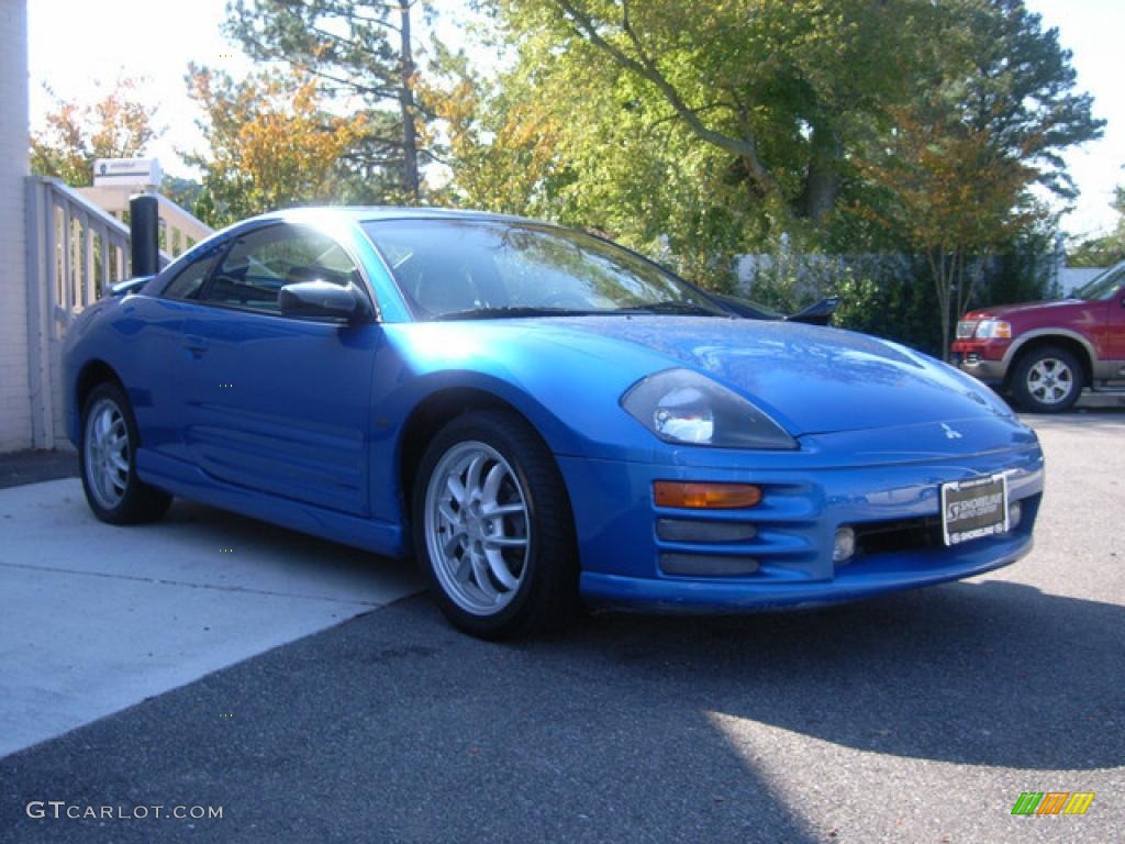 2002 Eclipse GT Coupe - Chrome Blue Pearl / Black photo #2