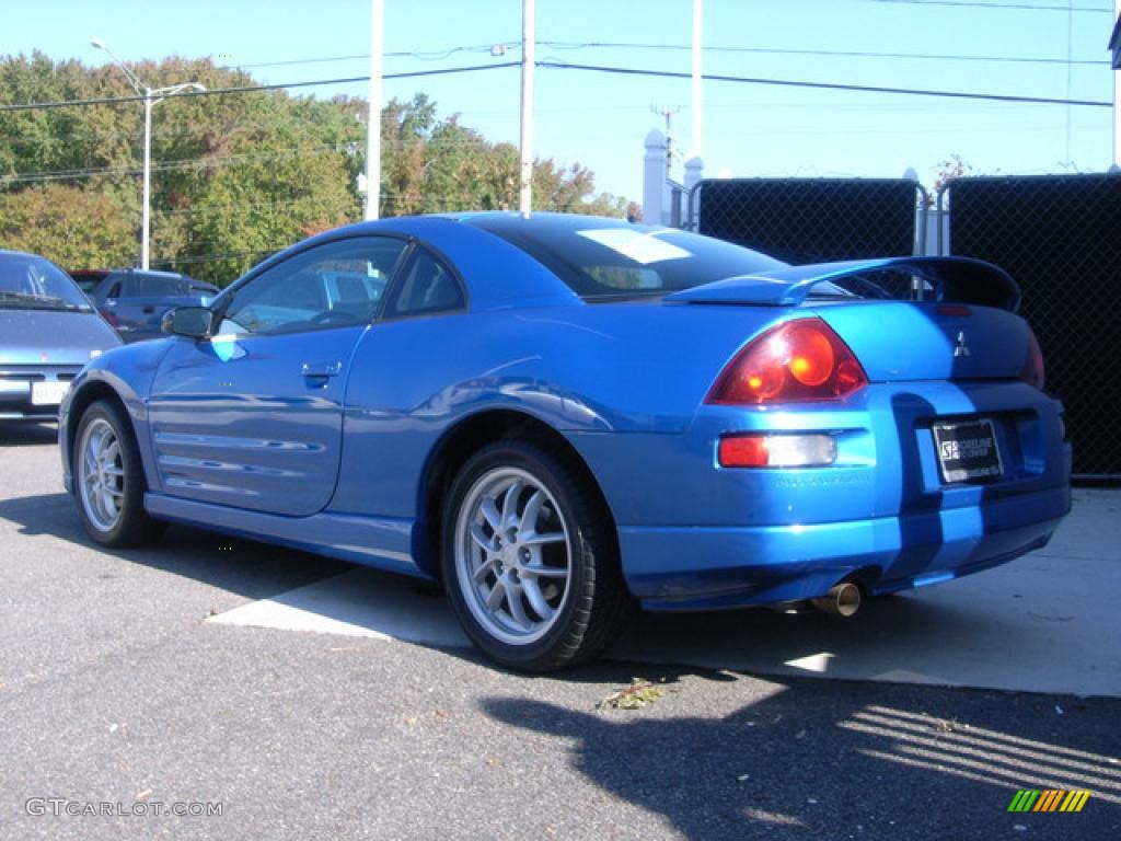 2002 Eclipse GT Coupe - Chrome Blue Pearl / Black photo #4