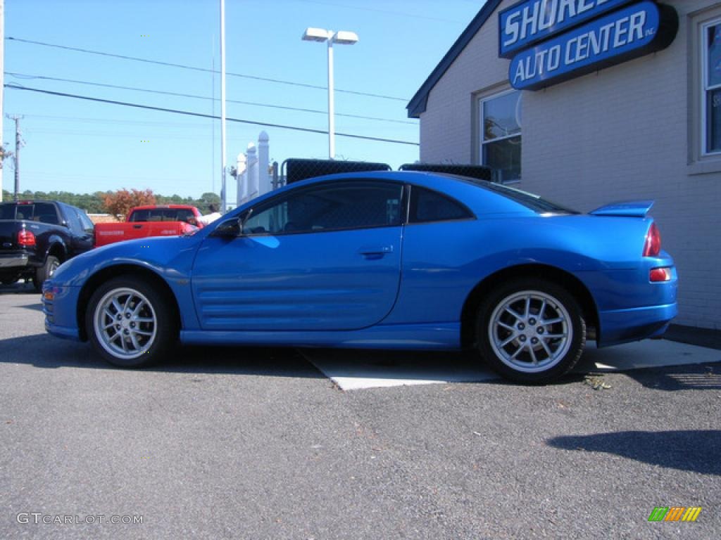 2002 Eclipse GT Coupe - Chrome Blue Pearl / Black photo #5