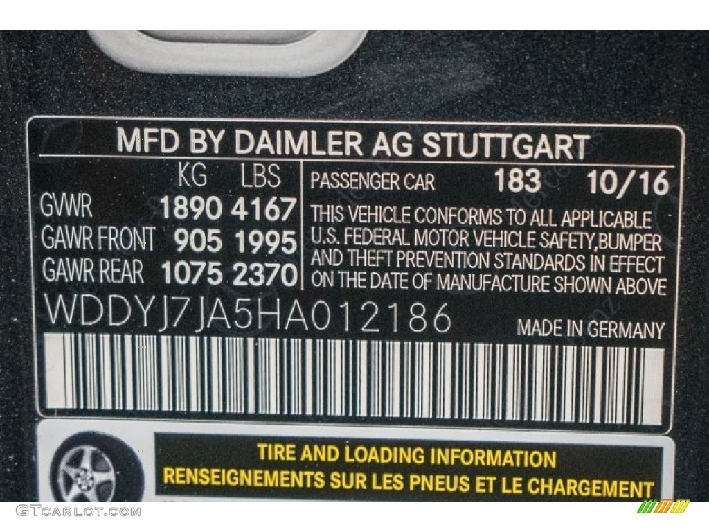 2017 AMG GT Color Code 183 for Magnetite Black Metallic Photo #119178341