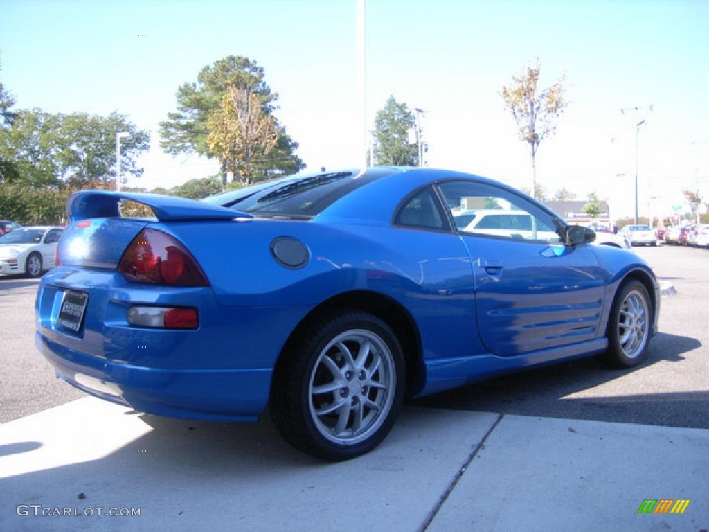 2002 Eclipse GT Coupe - Chrome Blue Pearl / Black photo #22