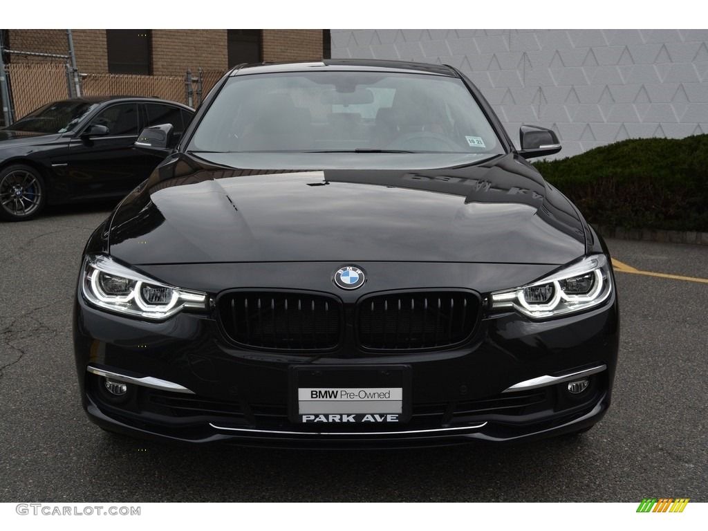 2017 3 Series 330i xDrive Sedan - Black Sapphire Metallic / Saddle Brown photo #7