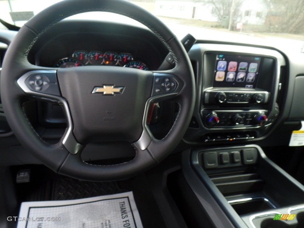 2017 Chevrolet Silverado 2500HD LTZ Crew Cab 4x4 Jet Black Steering Wheel Photo #119186969