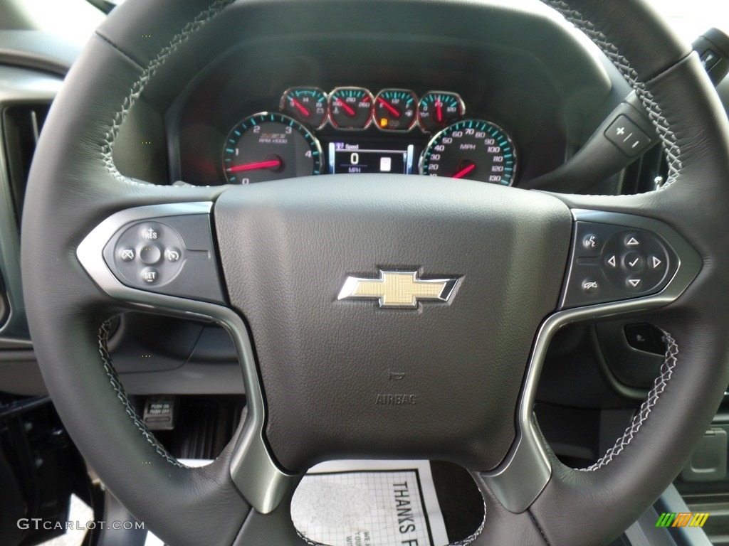 2017 Chevrolet Silverado 2500HD LTZ Crew Cab 4x4 Jet Black Steering Wheel Photo #119186981