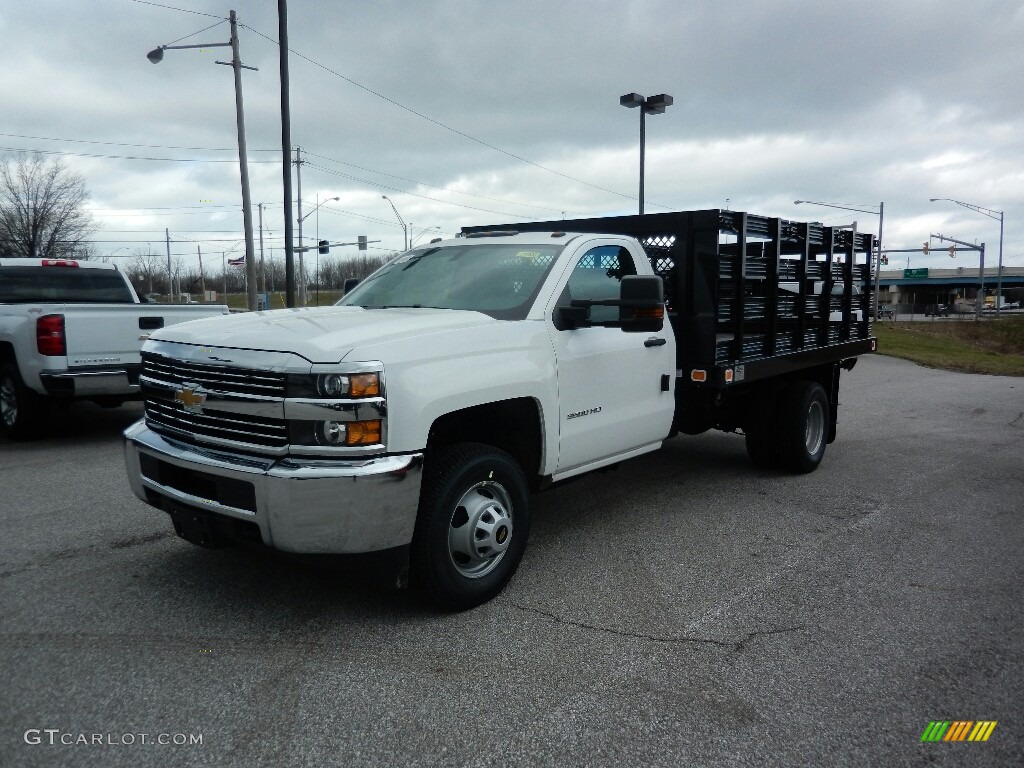 Summit White 2017 Chevrolet Silverado 3500HD Work Truck Regular Cab Dual Rear Wheel Chassis Exterior Photo #119188650