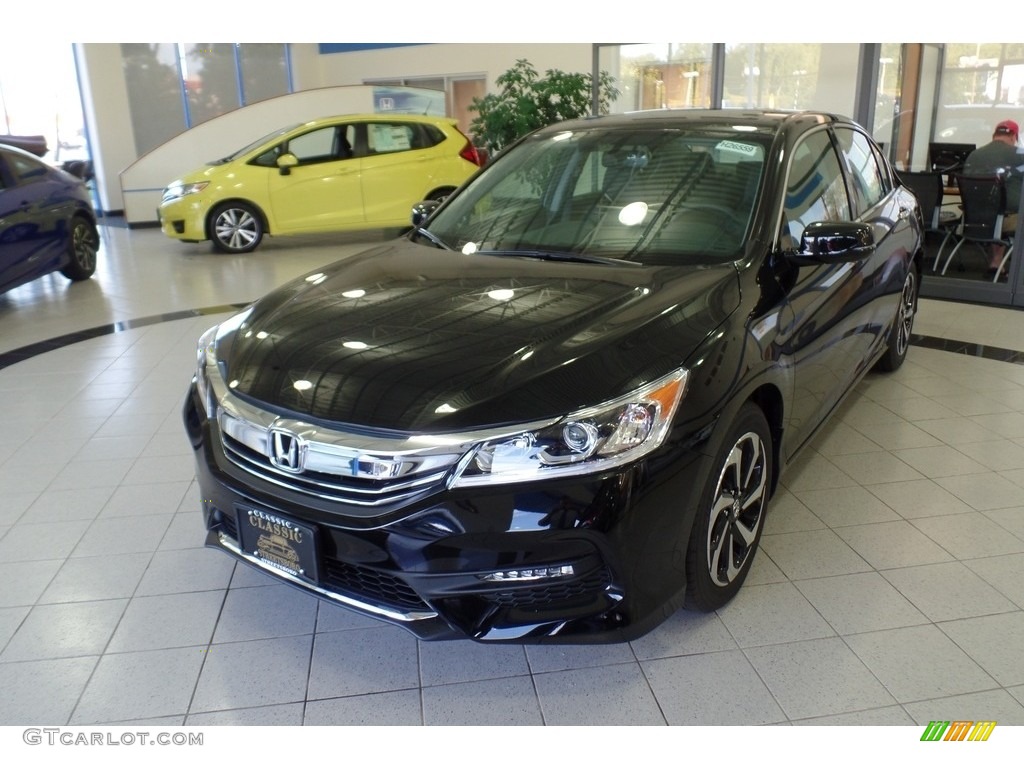 2017 Accord EX-L V6 Sedan - Crystal Black Pearl / Black photo #1