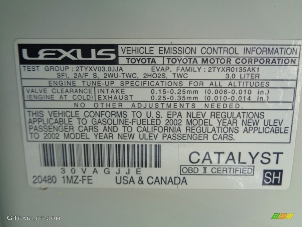 2002 ES 300 - Crystal White / Ivory photo #79