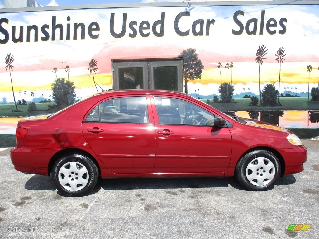 2004 Corolla CE - Impulse Red / Pebble Beige photo #4