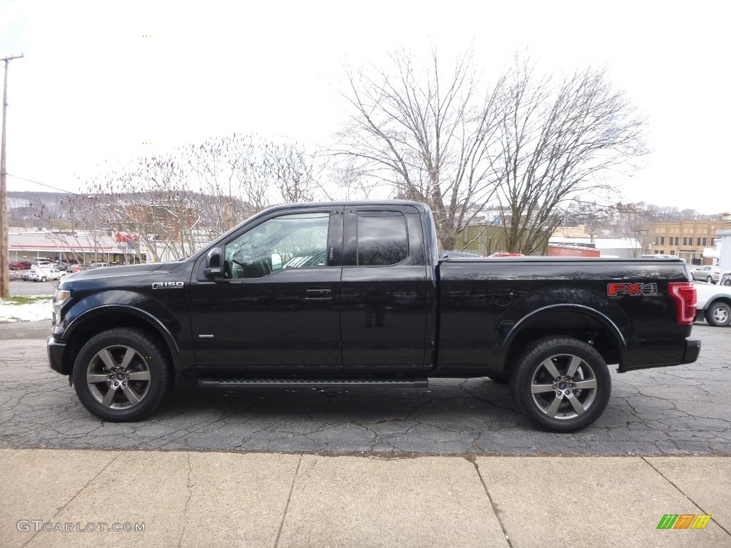 2016 F150 Lariat SuperCab 4x4 - Shadow Black / Black photo #5