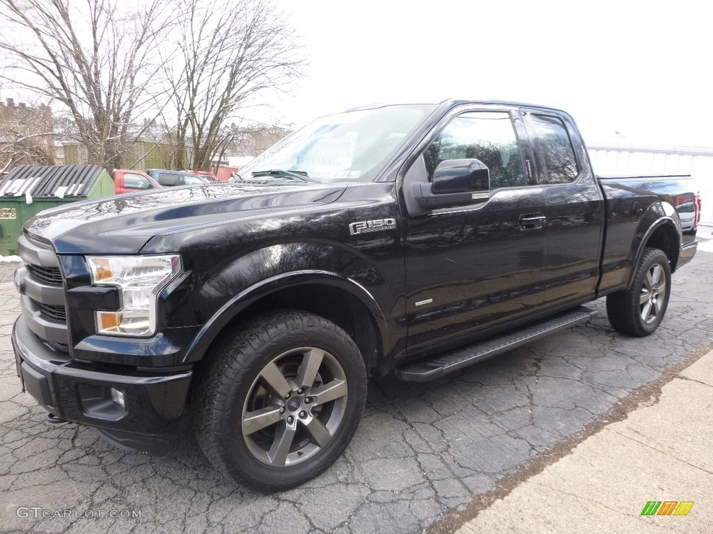 2016 F150 Lariat SuperCab 4x4 - Shadow Black / Black photo #6