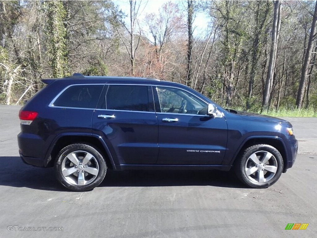 2014 Grand Cherokee Overland 4x4 - True Blue Pearl / Overland Vesuvio Indigo Blue/Jeep Brown photo #4