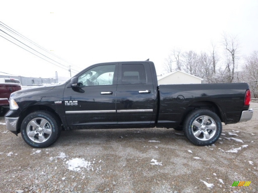 2017 1500 Big Horn Quad Cab 4x4 - Brilliant Black Crystal Pearl / Black/Diesel Gray photo #3