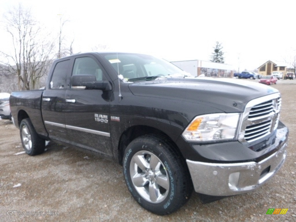 2017 1500 Big Horn Quad Cab 4x4 - Brilliant Black Crystal Pearl / Black/Diesel Gray photo #10