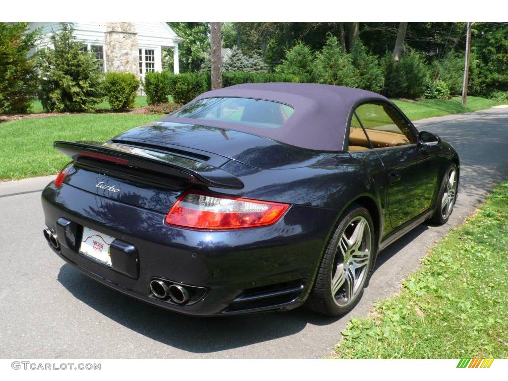 2008 911 Turbo Cabriolet - Midnight Blue Metallic / Natural Brown photo #6