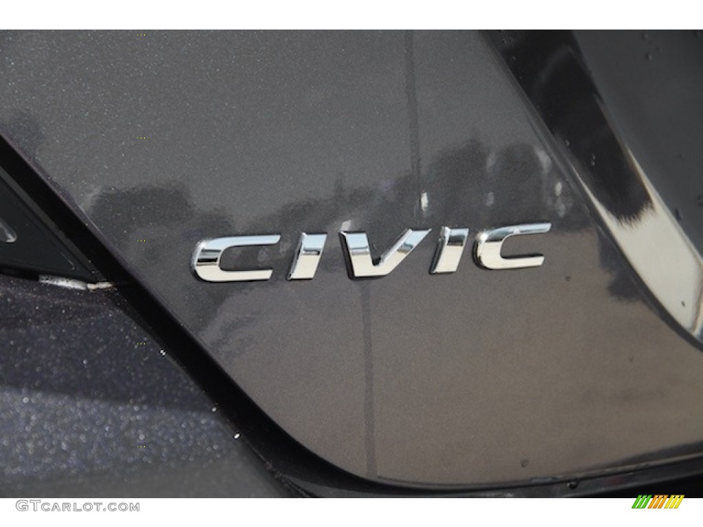 2017 Civic LX-P Coupe - Modern Steel Metallic / Black/Gray photo #3