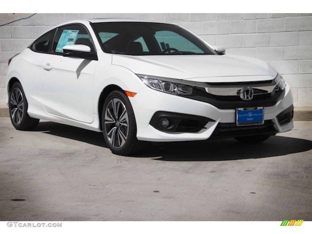 2017 Civic EX-T Coupe - White Orchid Pearl / Black/Ivory photo #1