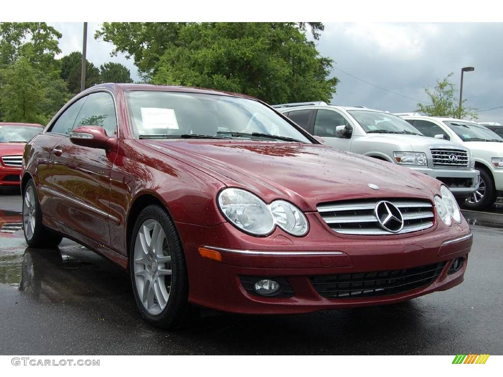 2008 CLK 350 Coupe - Storm Red Metallic / Ash Grey photo #1