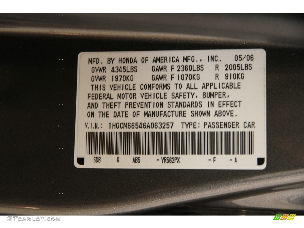 2006 Accord EX-L V6 Sedan - Carbon Bronze Pearl / Ivory photo #18