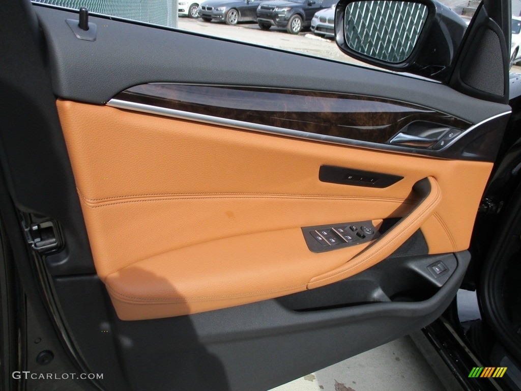 2017 BMW 5 Series 530i xDrive Sedan Cognac Door Panel Photo #119232683