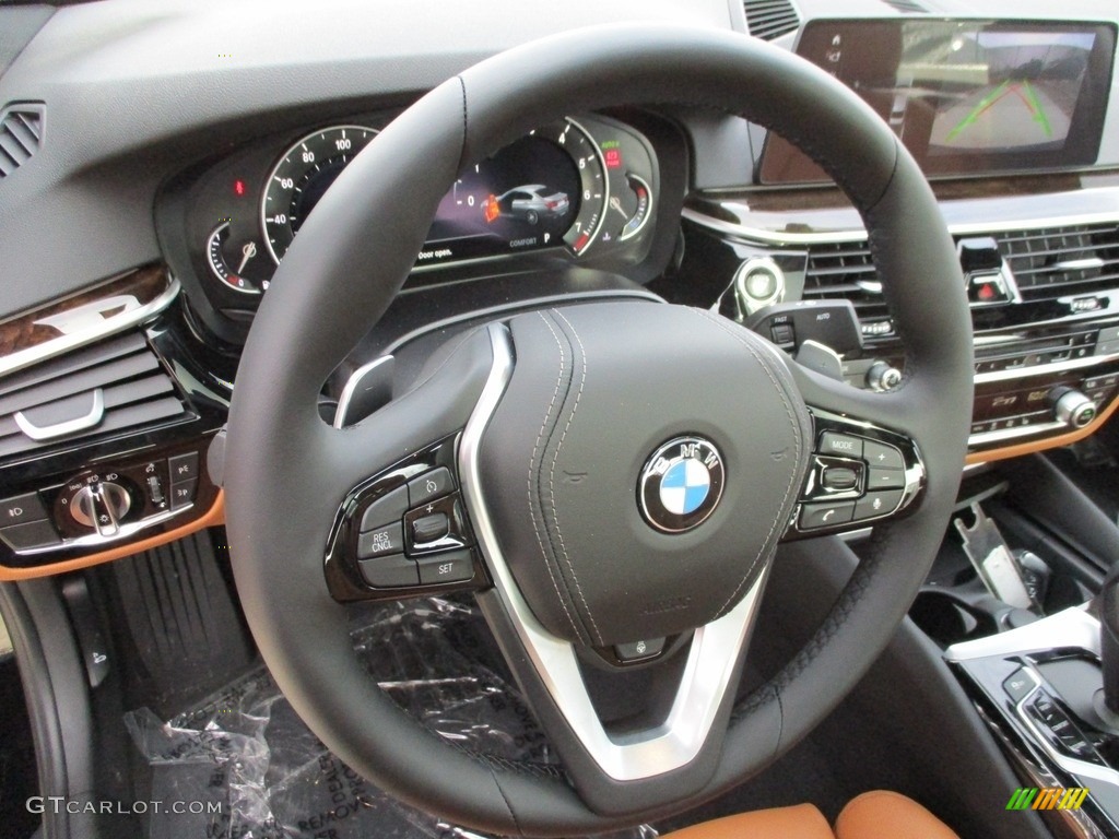 2017 BMW 5 Series 530i xDrive Sedan Cognac Steering Wheel Photo #119232773