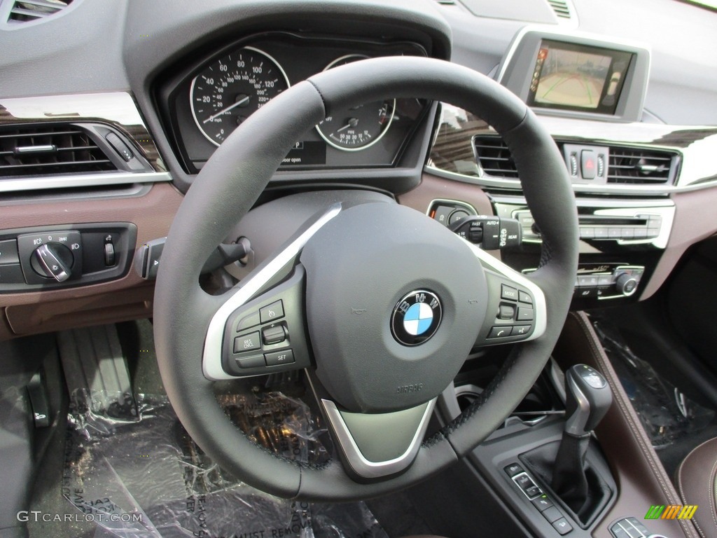 2017 BMW X1 xDrive28i Mocha Steering Wheel Photo #119234111