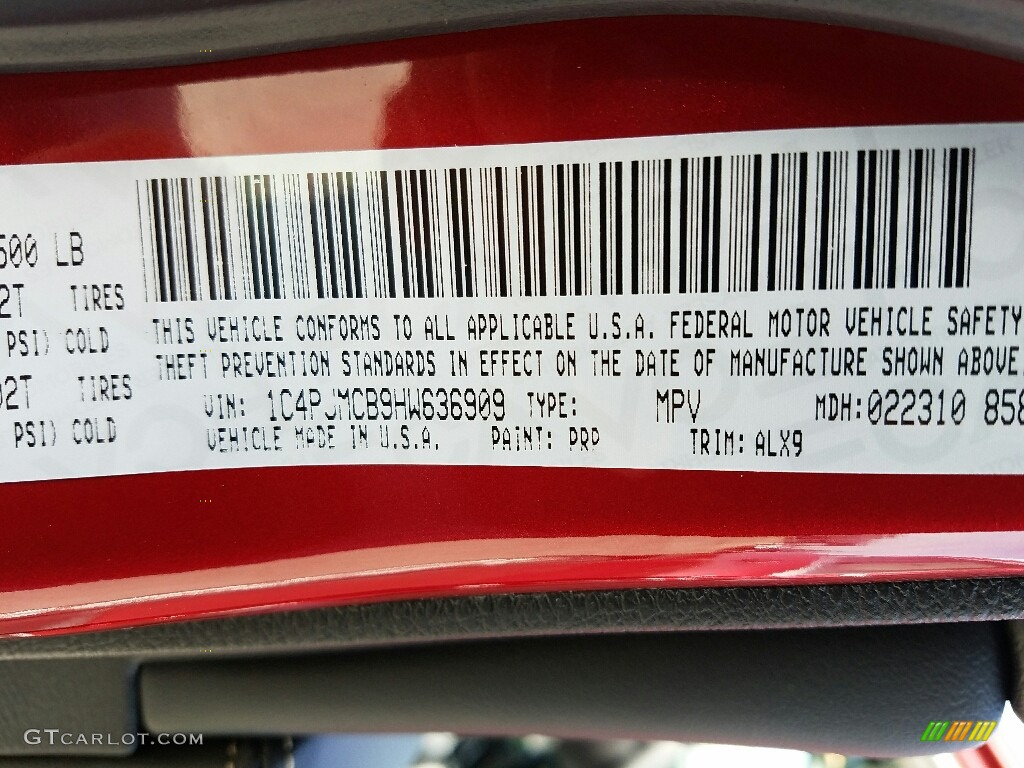 2017 Cherokee Latitude 4x4 - Deep Cherry Red Crystal Pearl / Black photo #8