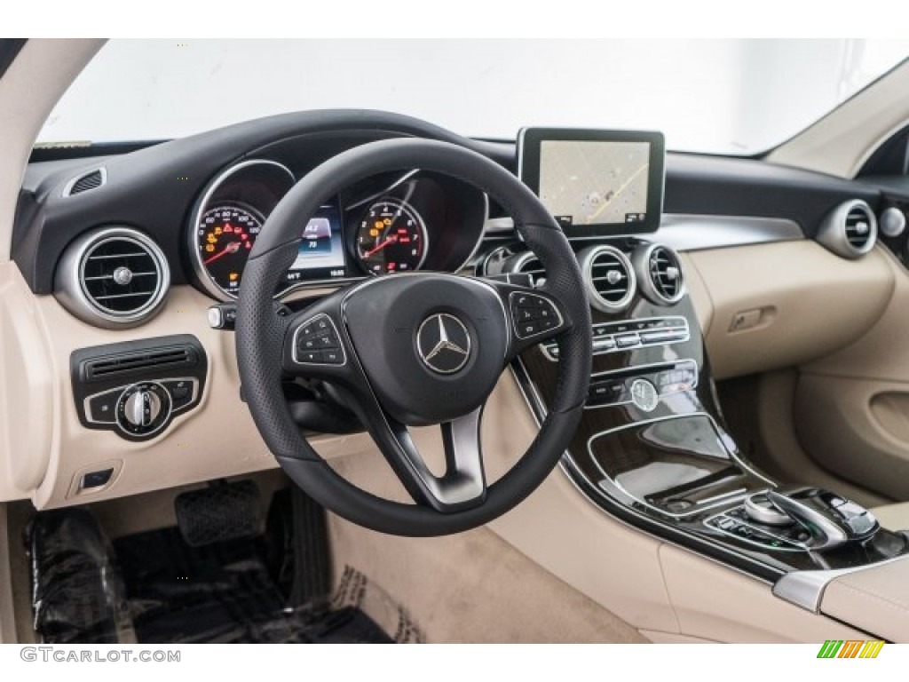 2017 Mercedes-Benz C 300 Coupe Silk Beige/Black Dashboard Photo #119242404