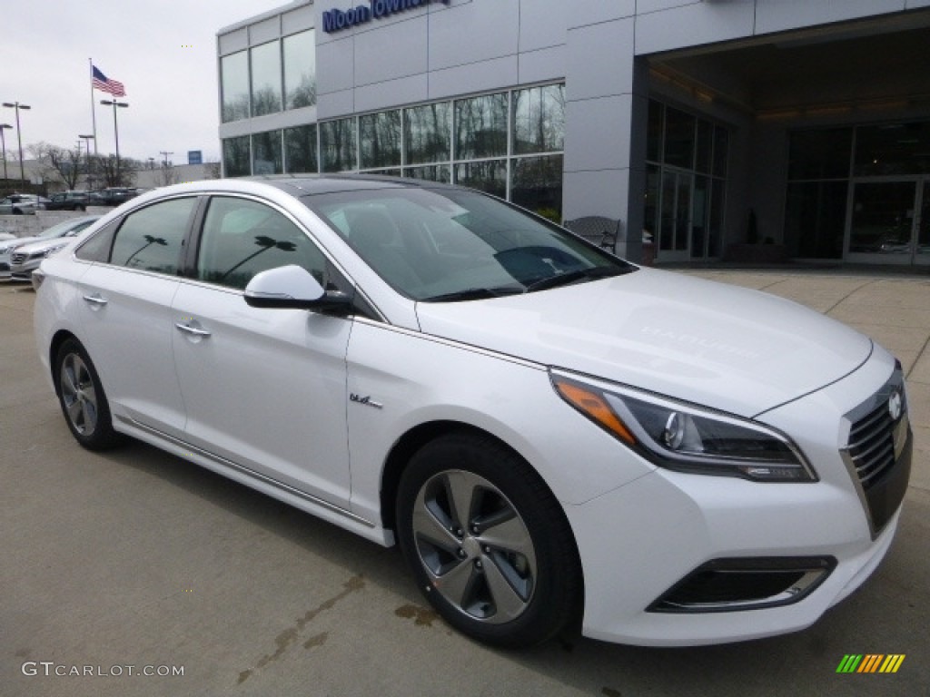 Quartz White Pearl 2017 Hyundai Sonata Limited Hybrid Exterior Photo #119245563