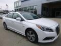 Quartz White Pearl 2017 Hyundai Sonata Limited Hybrid Exterior