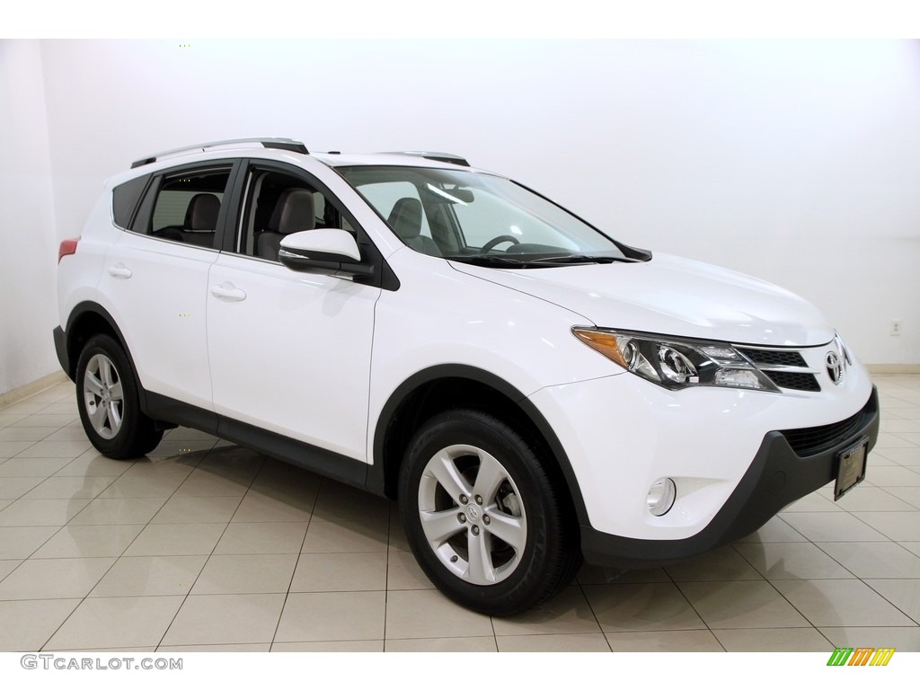 2014 RAV4 XLE AWD - Super White / Ash photo #1