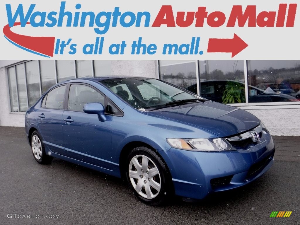 2009 Civic LX Sedan - Atomic Blue Metallic / Gray photo #1