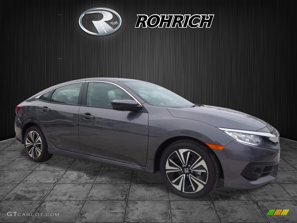 2017 Civic EX-L Sedan - Modern Steel Metallic / Black photo #1