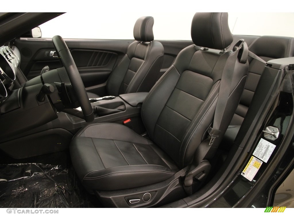 Ebony Interior 2017 Ford Mustang EcoBoost Premium Convertible Photo #119248254