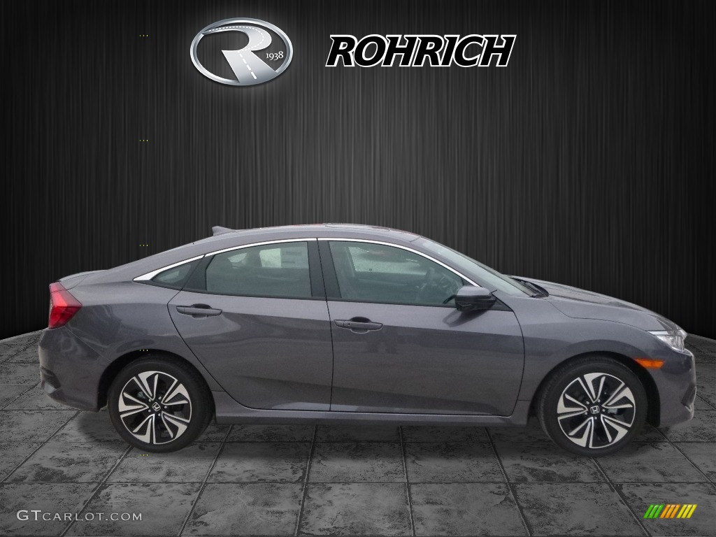 2017 Civic EX-L Sedan - Modern Steel Metallic / Black photo #2