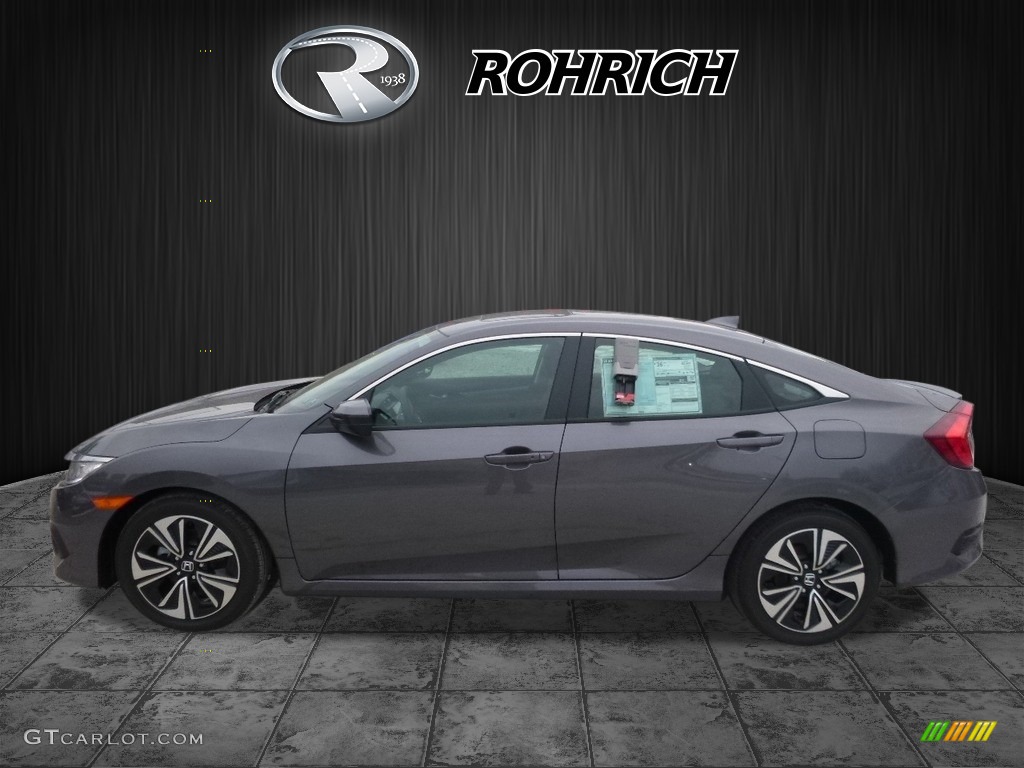 2017 Civic EX-L Sedan - Modern Steel Metallic / Black photo #3