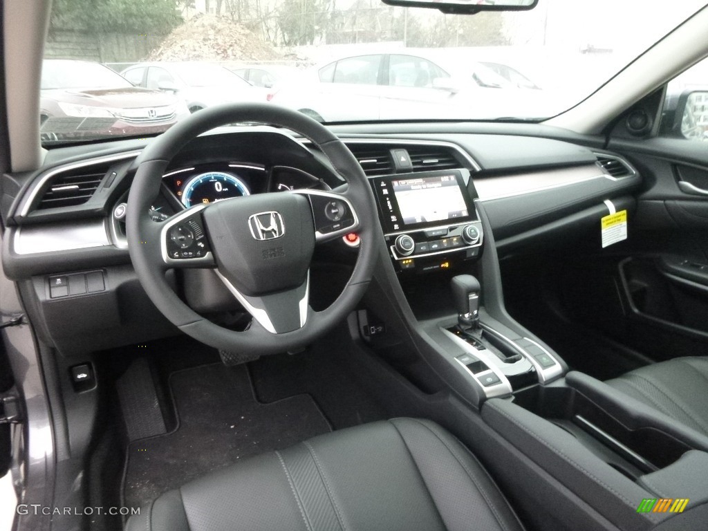 2017 Civic EX-L Sedan - Modern Steel Metallic / Black photo #8