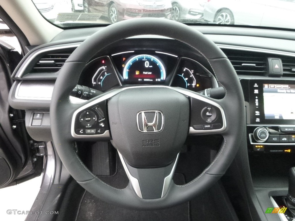 2017 Civic EX-L Sedan - Modern Steel Metallic / Black photo #12