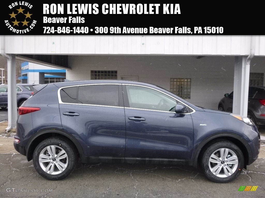 2017 Sportage LX AWD - Pacific Blue / Black photo #1