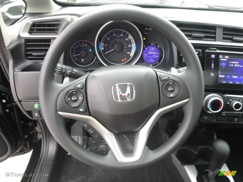 2017 Honda Fit EX Black Steering Wheel Photo #119258577