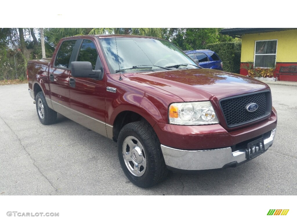 2005 F150 XLT SuperCrew - Dark Toreador Red Metallic / Medium Flint/Dark Flint Grey photo #1