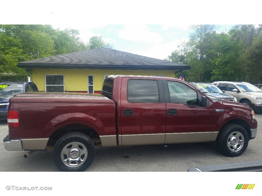 2005 F150 XLT SuperCrew - Dark Toreador Red Metallic / Medium Flint/Dark Flint Grey photo #2