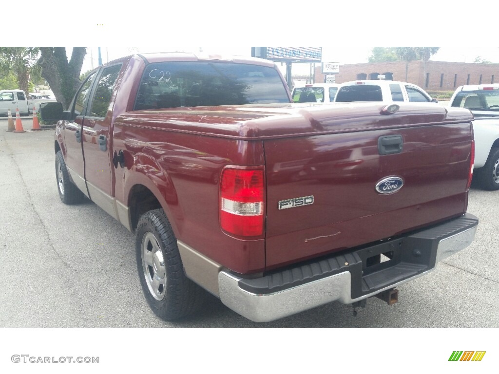 2005 F150 XLT SuperCrew - Dark Toreador Red Metallic / Medium Flint/Dark Flint Grey photo #5