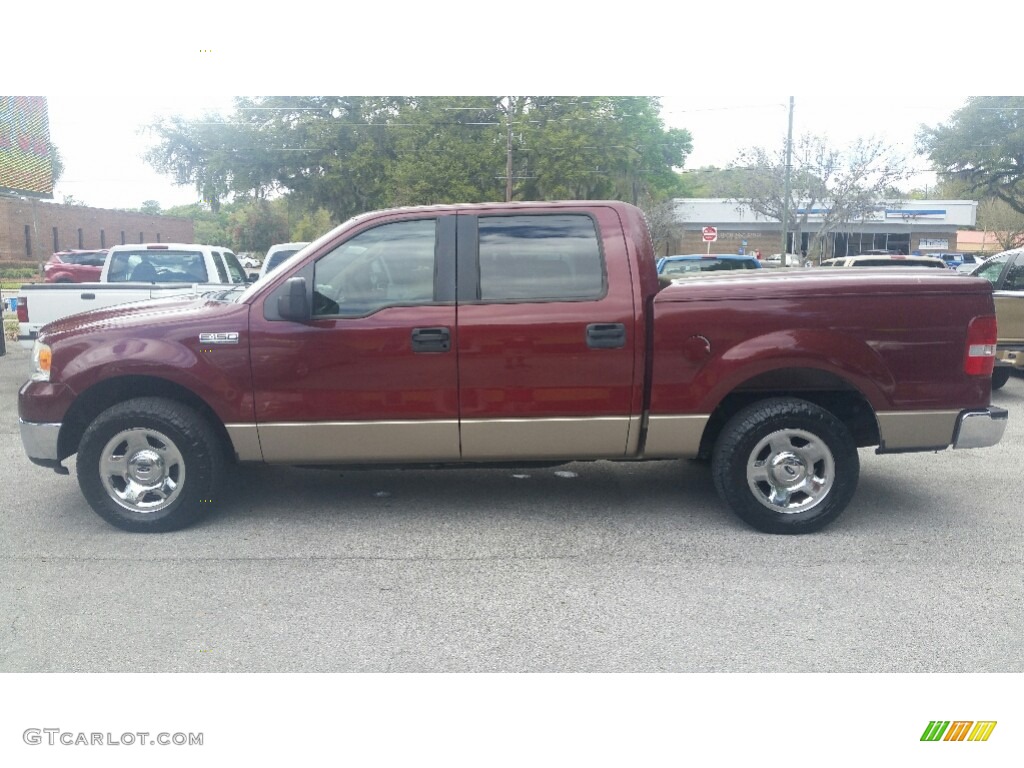 2005 F150 XLT SuperCrew - Dark Toreador Red Metallic / Medium Flint/Dark Flint Grey photo #6