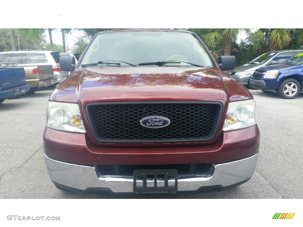 2005 F150 XLT SuperCrew - Dark Toreador Red Metallic / Medium Flint/Dark Flint Grey photo #8