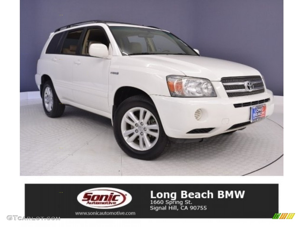 2006 Highlander Hybrid 4WD - Super White / Ivory Beige photo #1
