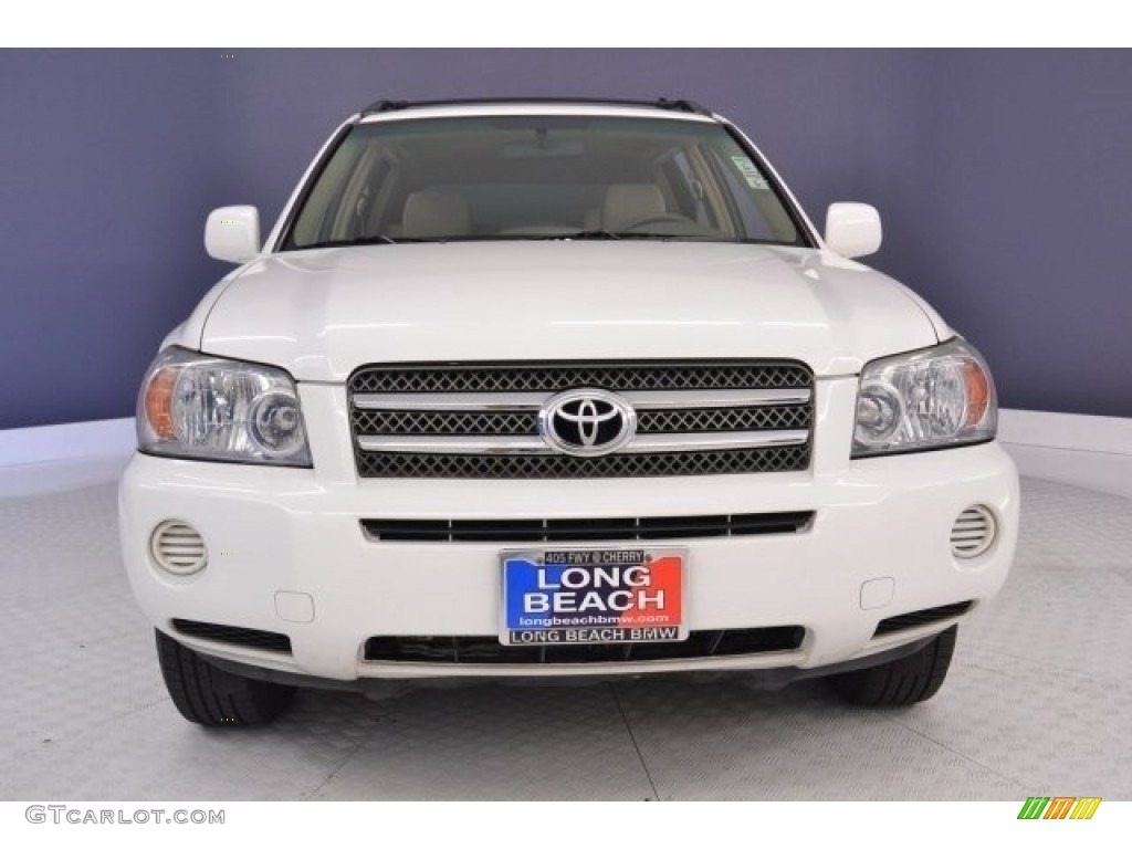 2006 Highlander Hybrid 4WD - Super White / Ivory Beige photo #2