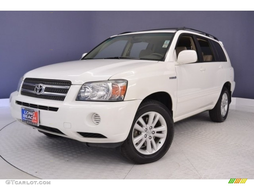 2006 Highlander Hybrid 4WD - Super White / Ivory Beige photo #3
